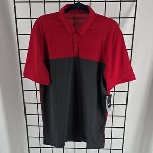 Nike Golf Men's Polo Shirt in Red and Black Size M NEW